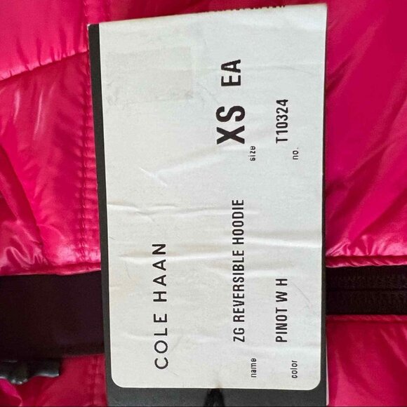 NWT Cole Haan Women's Zerogrand Warm Reversible Pinot-Pink Hooded Jacket Size XS - Picture 12 of 12